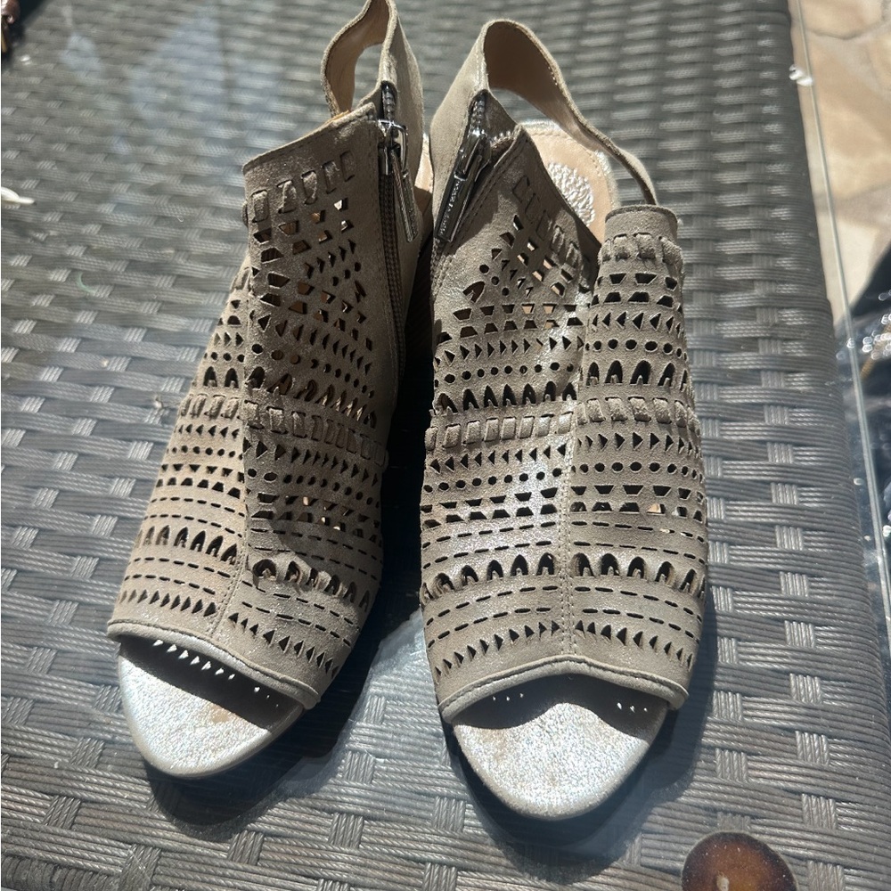 Stylish Taupe Peep-Toe Women's Sandals